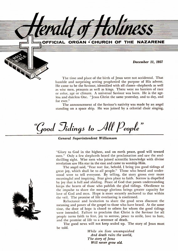 Herald of Holiness - December 11, 1957